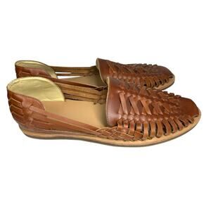 Nisolo Huarache Leather Sandals Loafers Mens Sz 13 Brown Woven Braided Fisherman